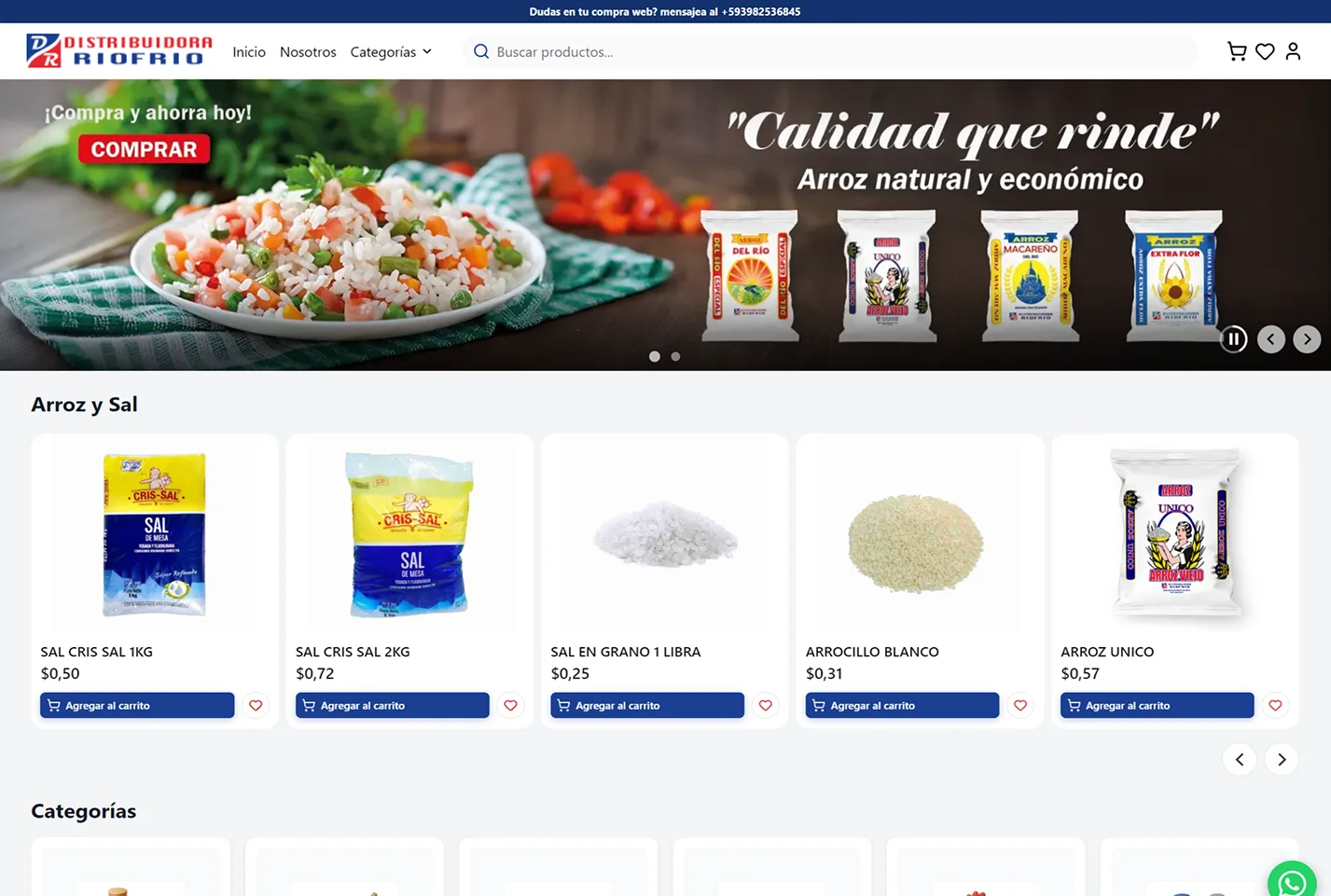 Tienda en línea de Río Frío en escritorio